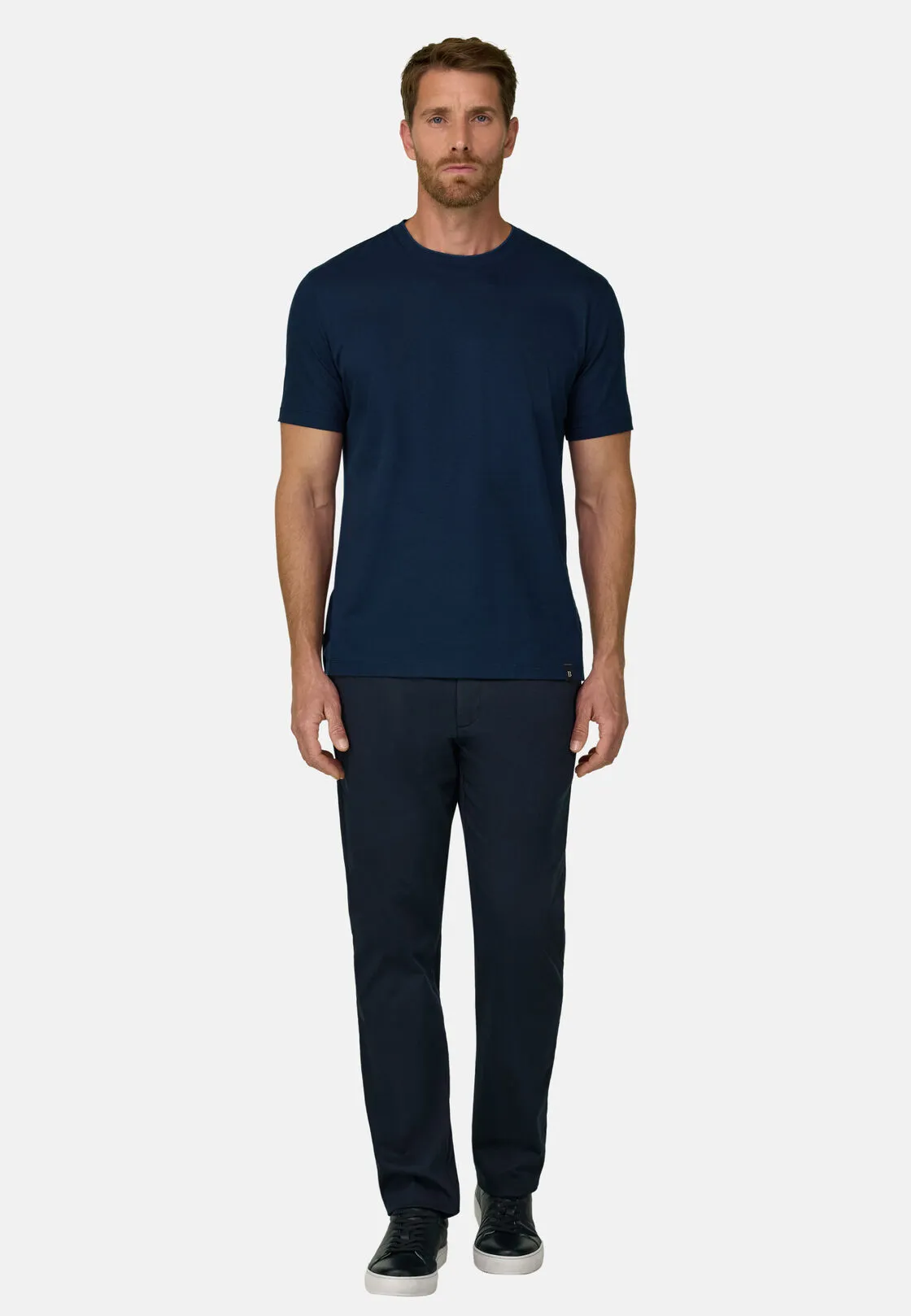 Boggi, T-shirt In Cotone Tencel, Uomo, Navy, Taglia: S - immagine 2