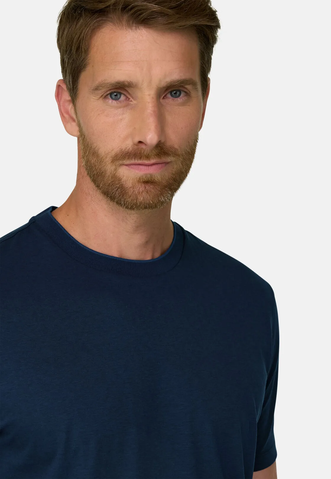Boggi, T-shirt In Cotone Tencel, Uomo, Navy, Taglia: XXL - immagine 3
