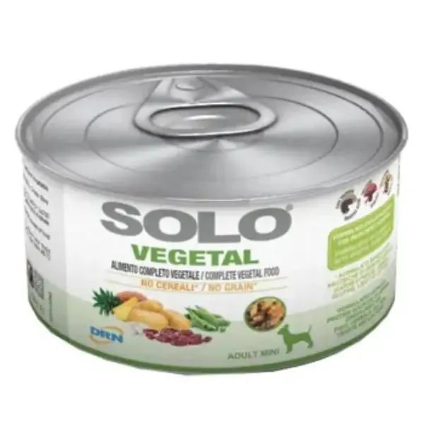 DRN Solo Vegetal No grain Adult Mini 150 gr Fagioli, carote e piselli - confezione da 6 pezzi - Umido monoproteico cane - immagine 1