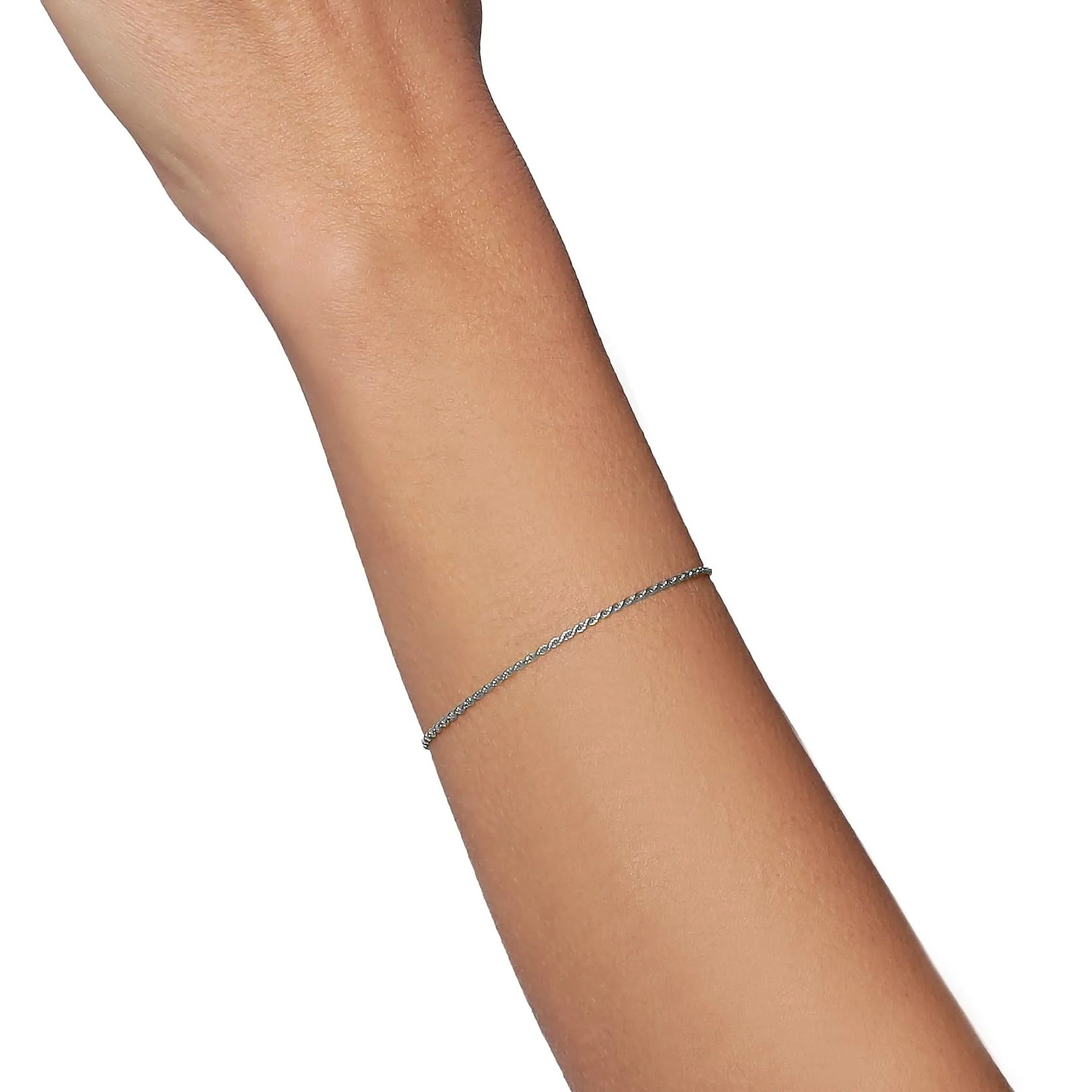 Louis Ciocchetti dal 1887- Bracciale Argento 925 Sottile, Fine, Bracciale fine donna elegante, ideale per charms, Braccialetto idea regalo Natale e San Valentino, made in italy - immagine 3