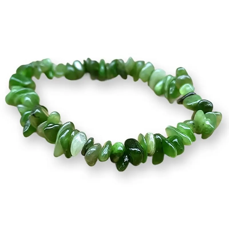 Generico Bracciale chips braccialetto pietra vera naturale (GIADA NEFRITE) - immagine 1