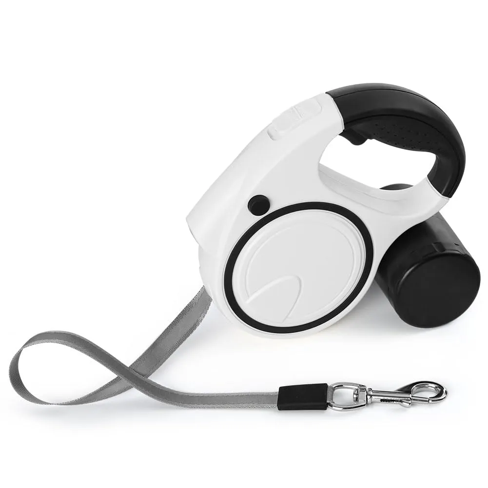 Aomig Guinzaglio per Cani Allungabile, Cani Guinzaglio con Sistema di Guida e Frenata a 360°, Luce LED, Lunghezza Estensibile 5 m(Fino a 30 Kg), Cani Guinzaglio per Addestramento e Passeggiate Nero - immagine 1