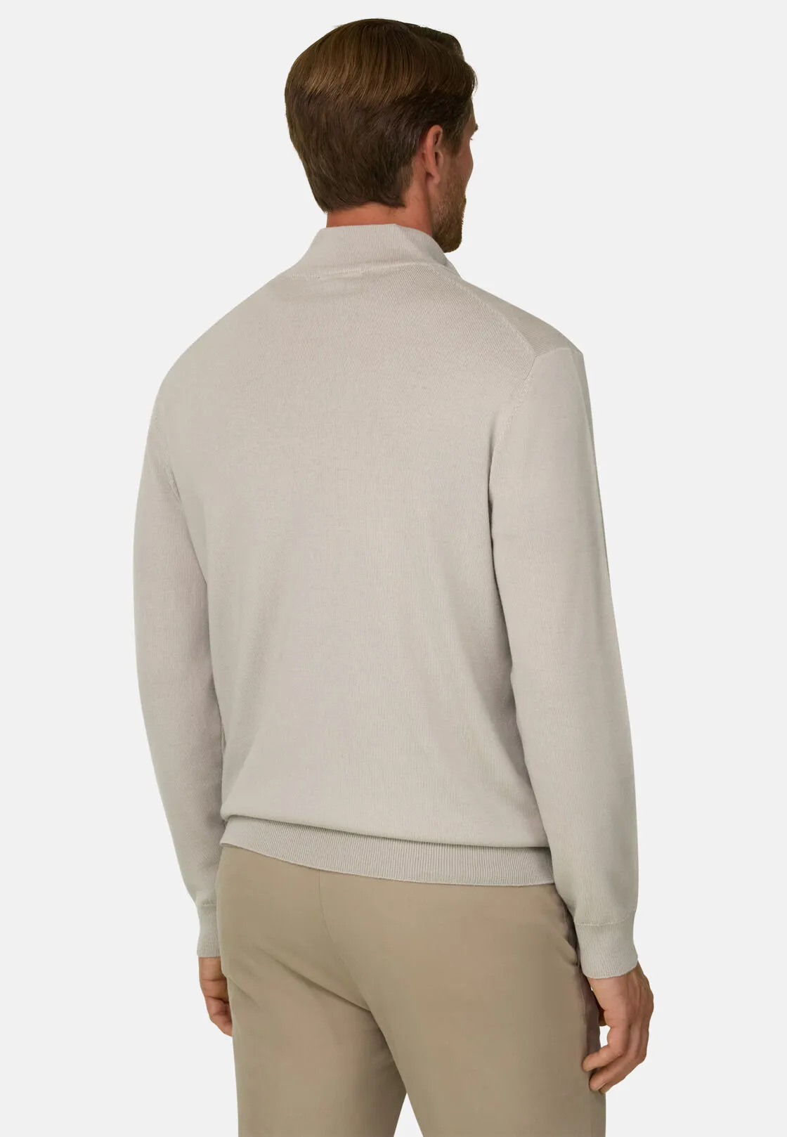 Boggi, Maglia Mezza Zip In Lana Merino, Uomo, Sabbia, Taglia: XS - immagine 4