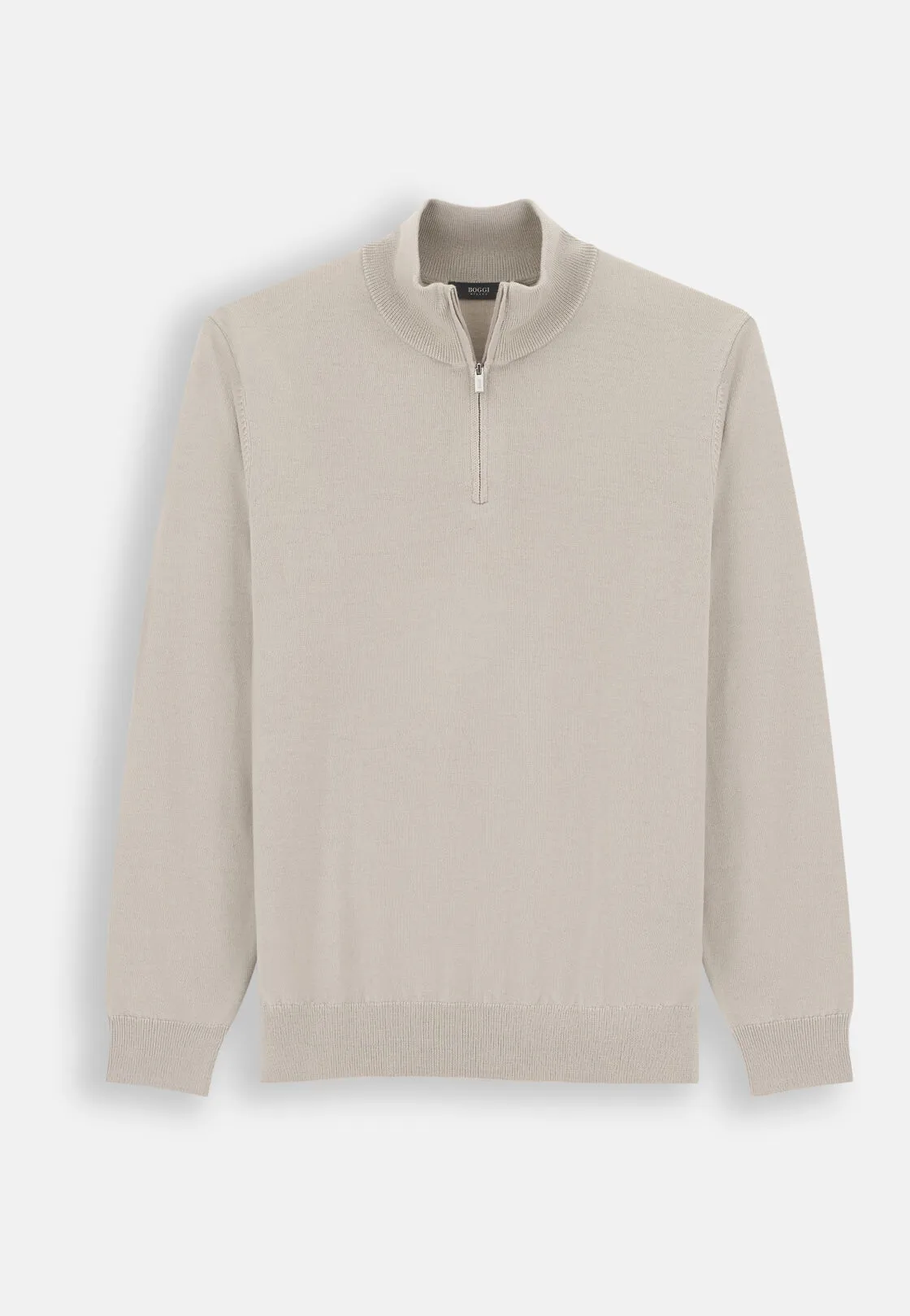 Boggi, Maglia Mezza Zip In Lana Merino, Uomo, Sabbia, Taglia: XXL - immagine 5