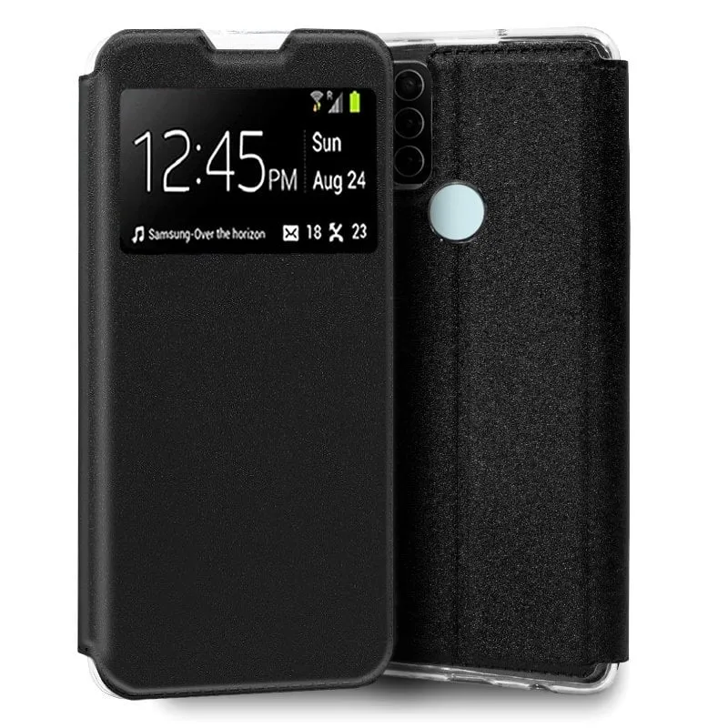 Fantastica custodia Flip Cover nera liscia per Motorola Moto G31 / G41 - immagine 1