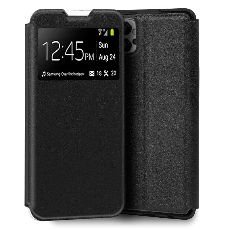 Fantastica custodia Flip Cover nera liscia per Motorola Moto G32 - immagine 1