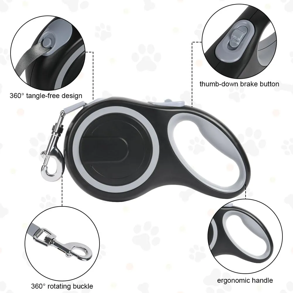 Guinzaglio retrattile Aomig per cani, 8 m/50 kg, resistente, estensibile, robusto, autobloccante, con sistema di pausa rapida - immagine 4