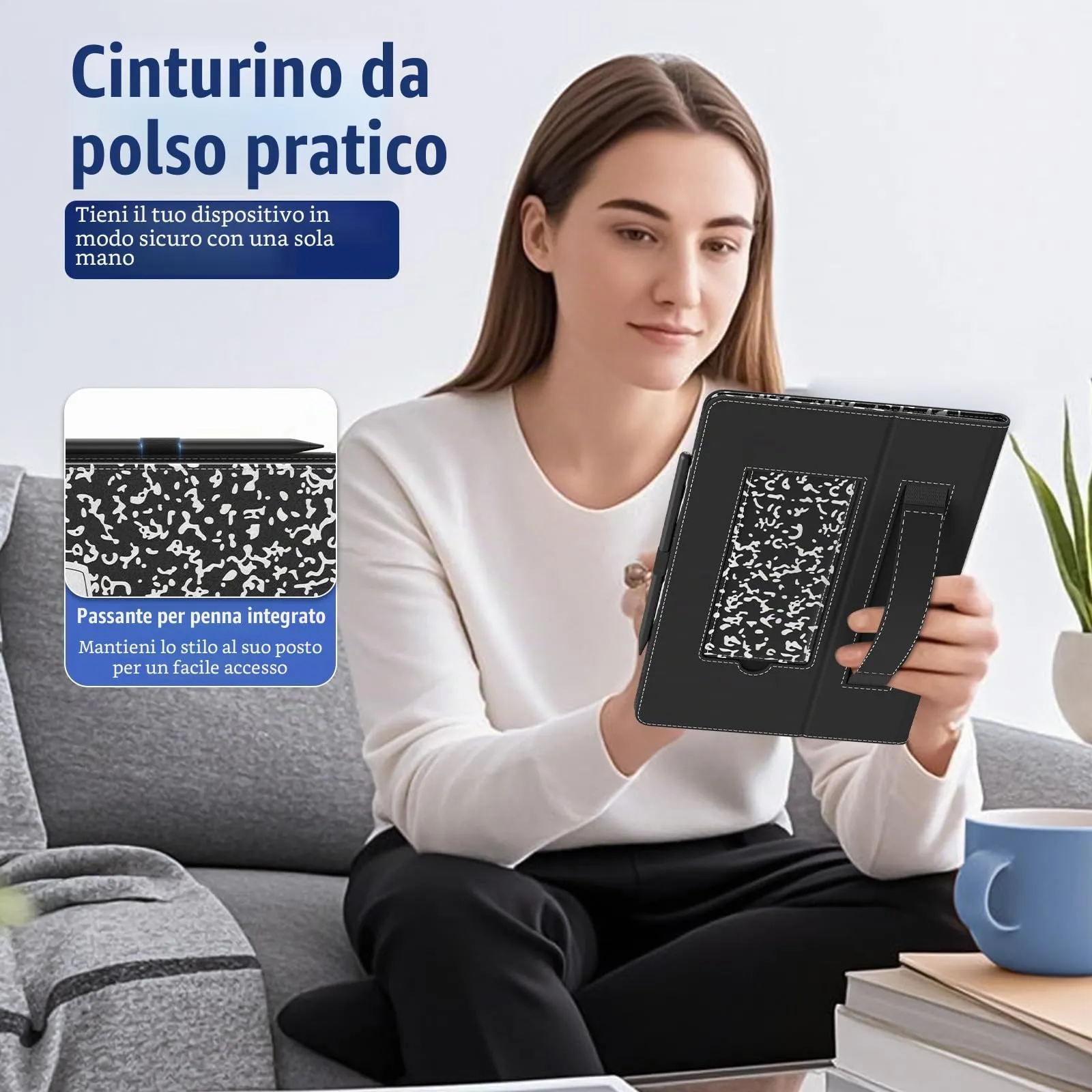 TiMOVO Custodia Universale per Tablet Android 10,1" con Anello per Penna - immagine 3