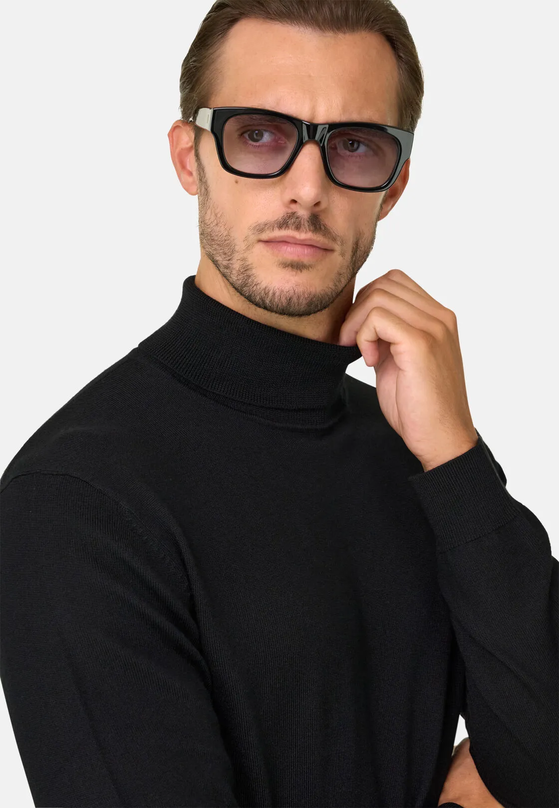Boggi, Maglia Dolcevita In Lana Merino, Uomo, Nero, Taglia: M - immagine 3