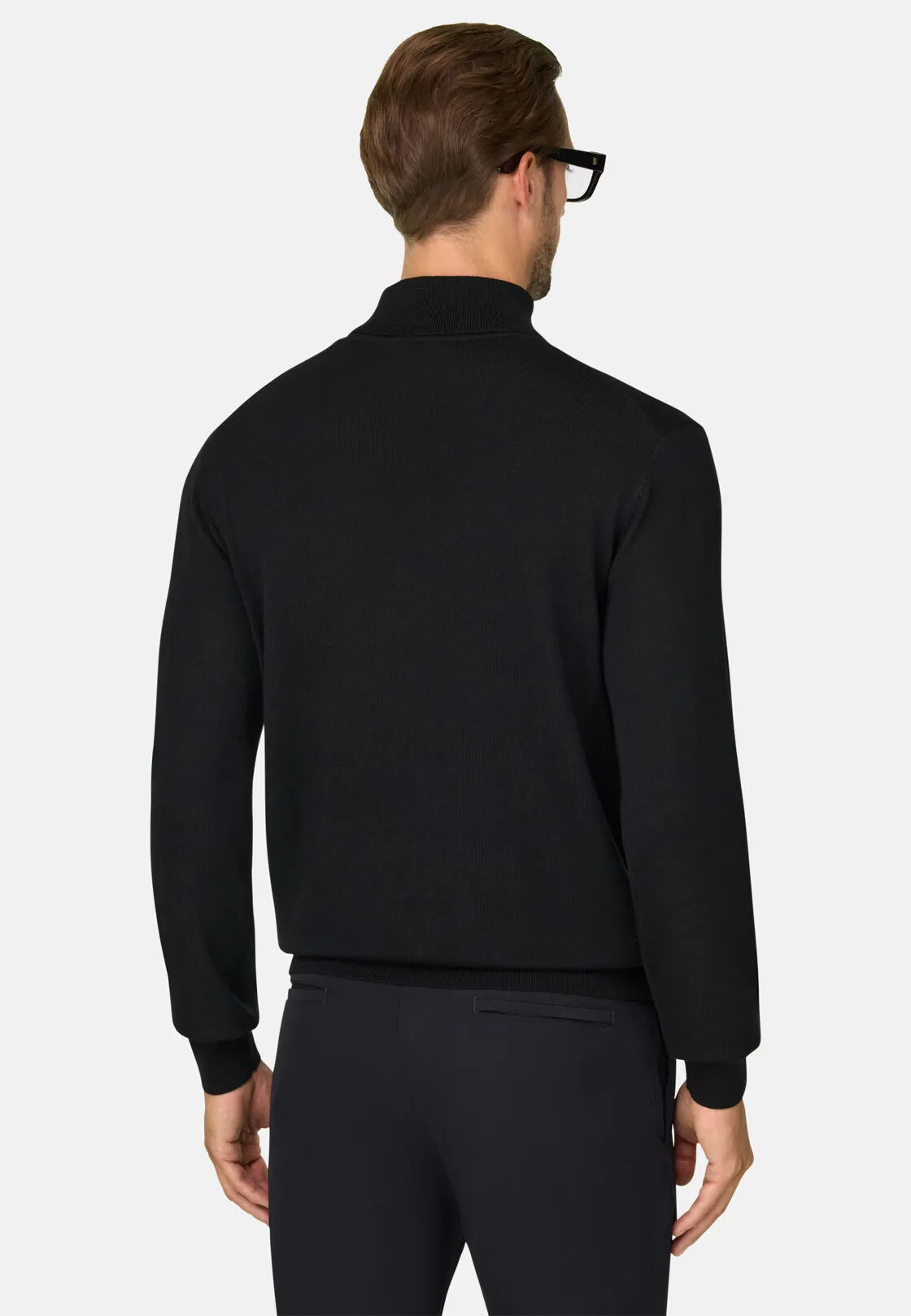 Boggi, Maglia Dolcevita In Lana Merino, Uomo, Nero, Taglia: S - immagine 4