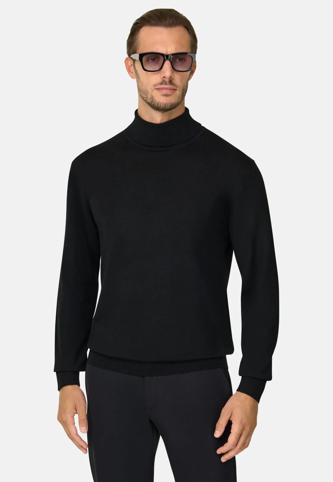 Boggi, Maglia Dolcevita In Lana Merino, Uomo, Nero, Taglia: XXL - immagine 1