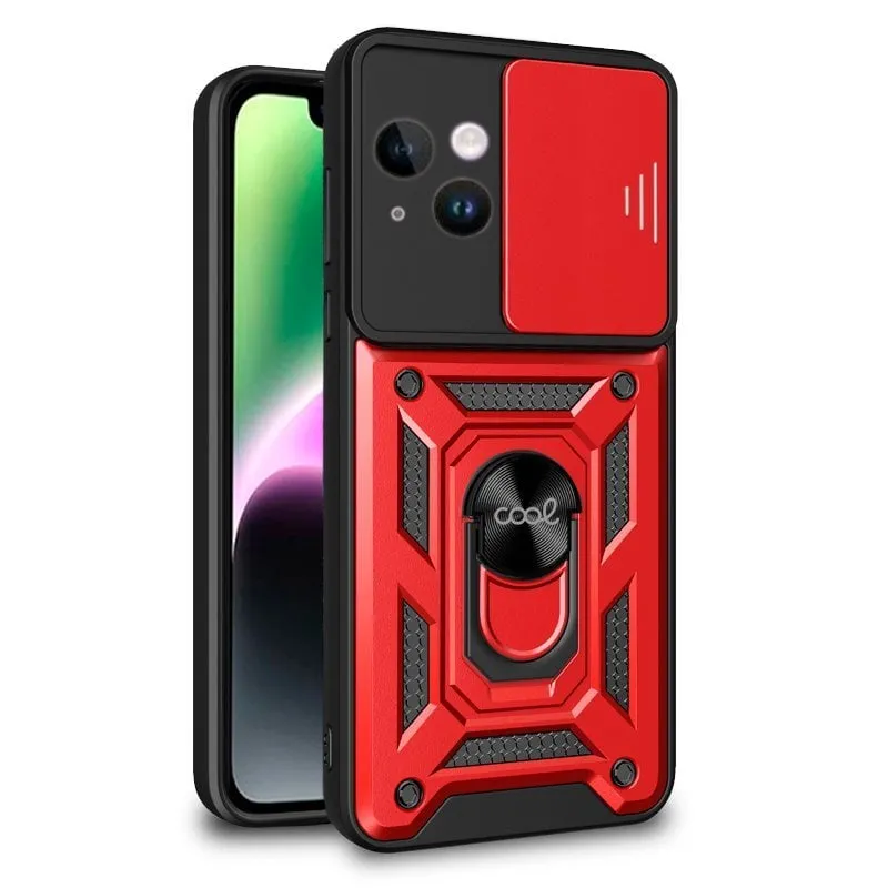 Fantastica custodia rigida rossa ad anello per iPhone 14 - immagine 1
