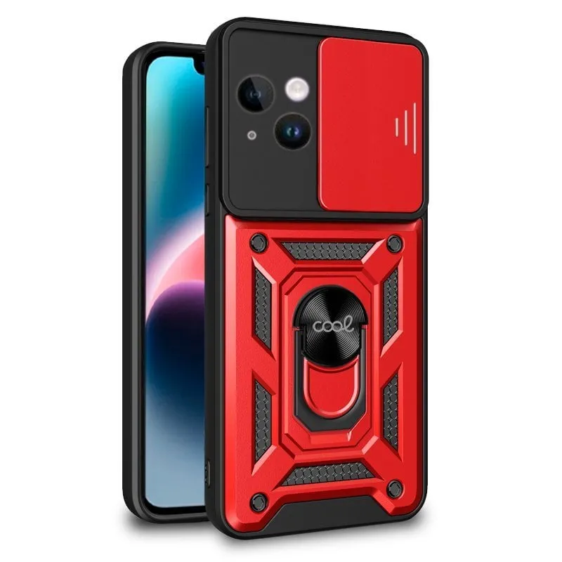 Fantastica custodia ad anello rigida rossa per iPhone 14 Plus - immagine 1