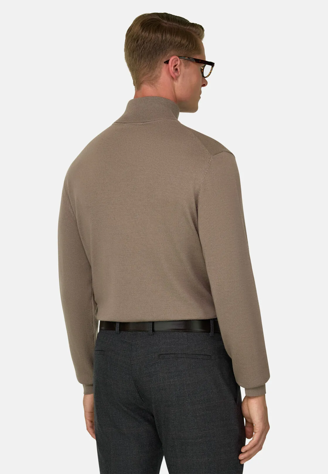 Boggi, Maglia Dolcevita In Lana Merino, Uomo, Taupe, Taglia: L - immagine 4
