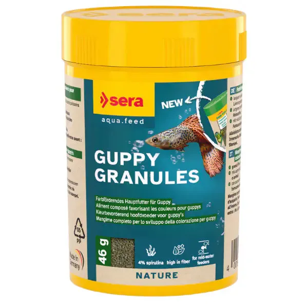 Sera Guppy Granules mangime per pesci Guppy 46 gr (100 ml) - immagine 1