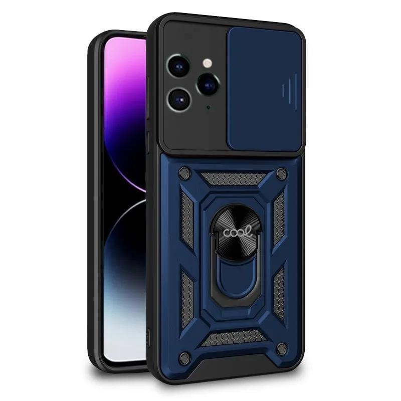 Fantastica custodia rigida ad anello blu scuro per iPhone 14 Pro Max - immagine 1