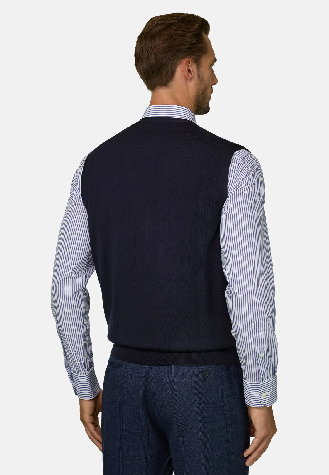 Boggi, Gilet Di Maglia In Lana Merino, Uomo, Navy, Taglia: L - immagine 4