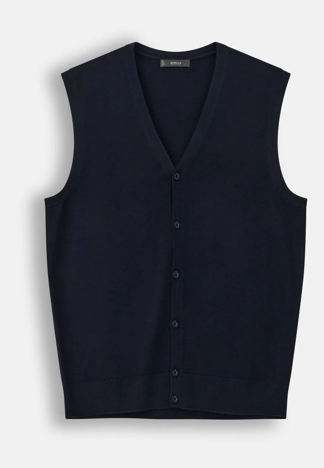 Boggi, Gilet Di Maglia In Lana Merino, Uomo, Navy, Taglia: L - immagine 5