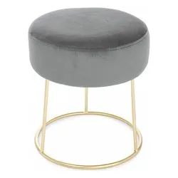 CLARISSA Pouf Grigio e Oro - immagine 1