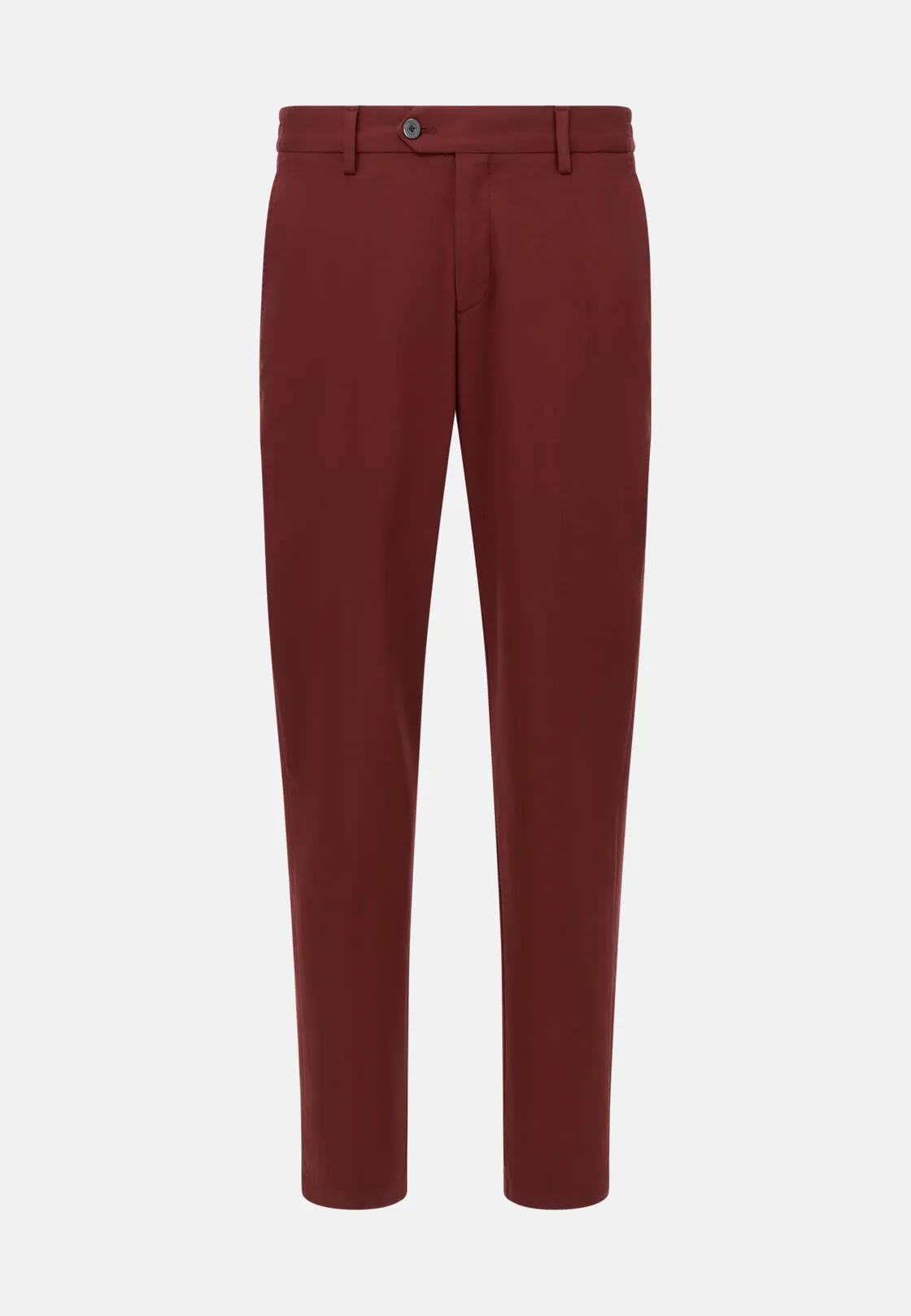 Boggi, Pantaloni In Cotone Tencel Elasticizzato, Uomo, Burgundy, Taglia: 36 - immagine 5