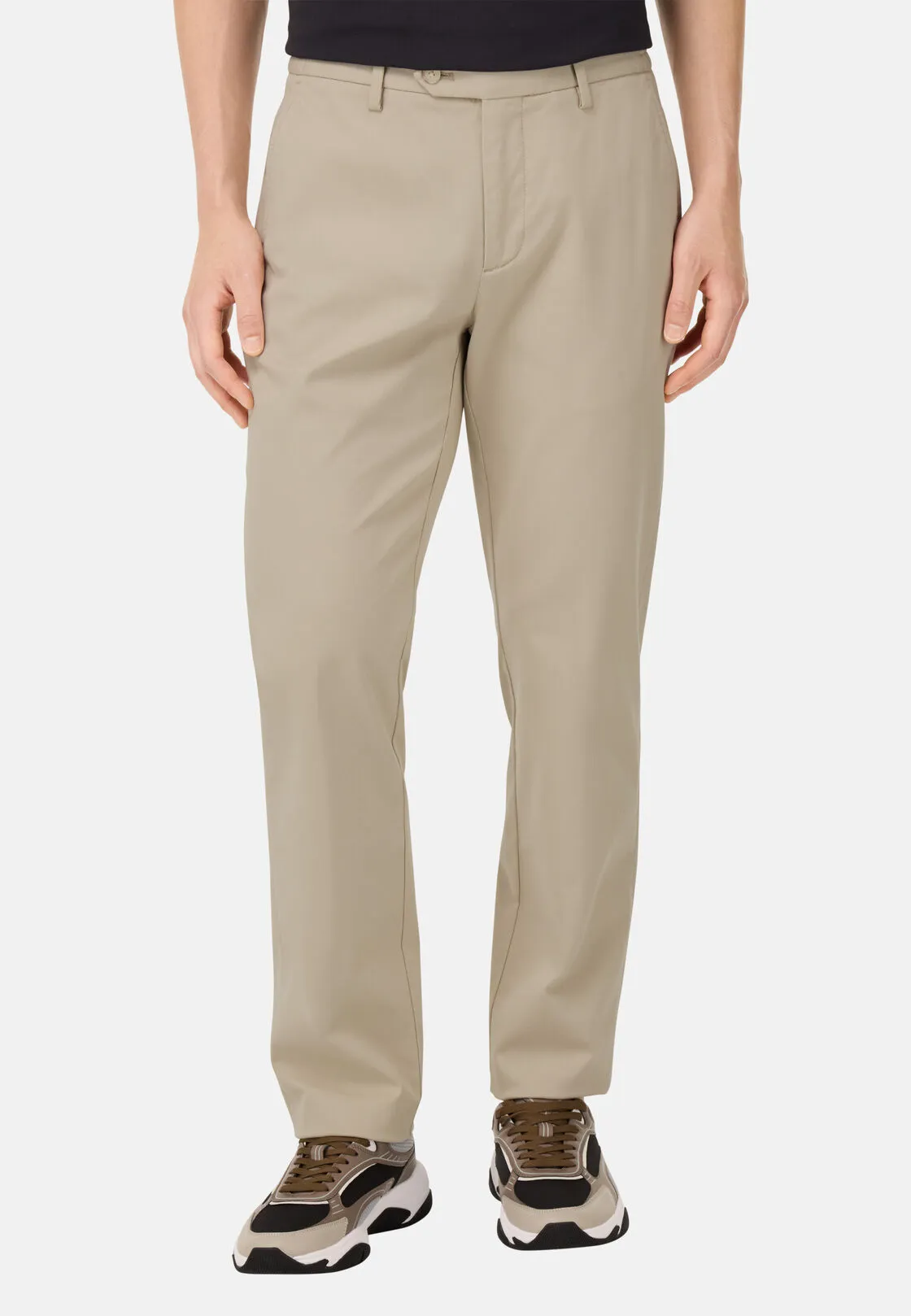 Boggi, Pantaloni In Cotone Tencel Elasticizzato, Uomo, Sabbia, Taglia: 31 - immagine 1