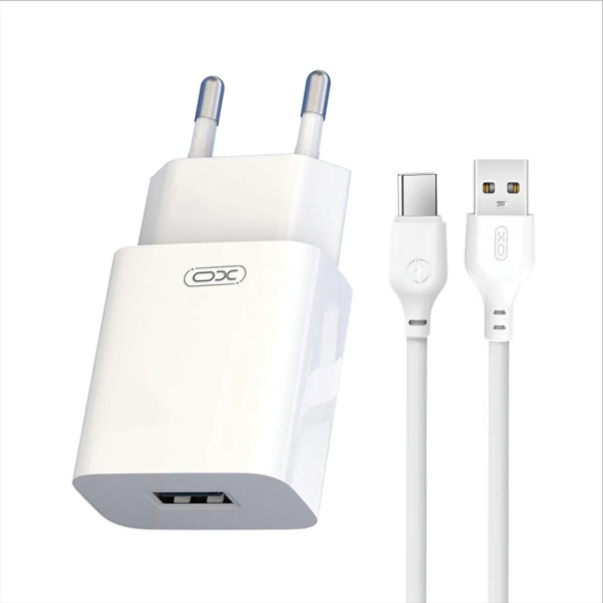 Caricatore da Rete con Cavo USB-C XO Design L99, 12W, 2.4A, 1 x USB-A, Bianco - immagine 1