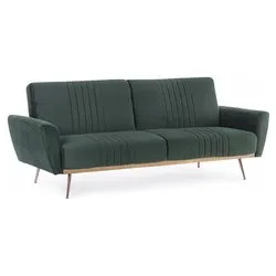 JOHNNY Divano letto 3 posti lineare Verde scuro - immagine 1