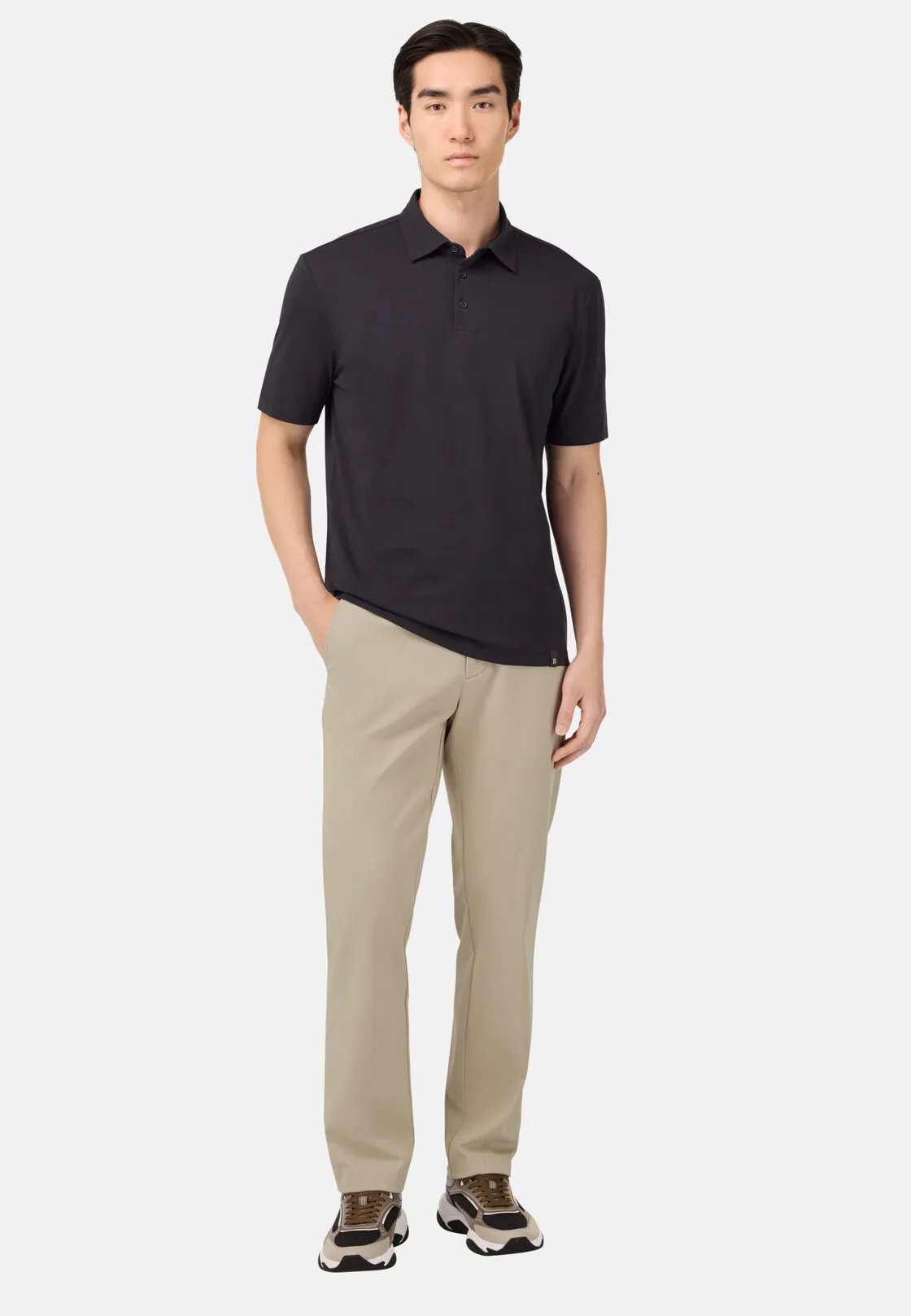 Boggi, Pantaloni In Cotone Tencel Elasticizzato, Uomo, Sabbia, Taglia: 32 - immagine 2