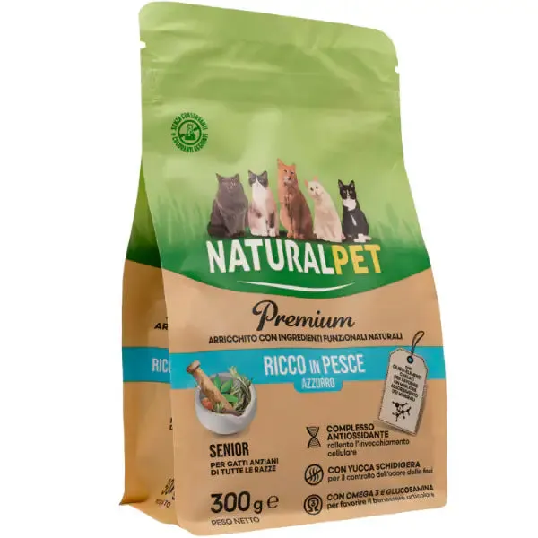 NaturalPet Premium Cat Senior Pesce azzurro 300 gr - immagine 1