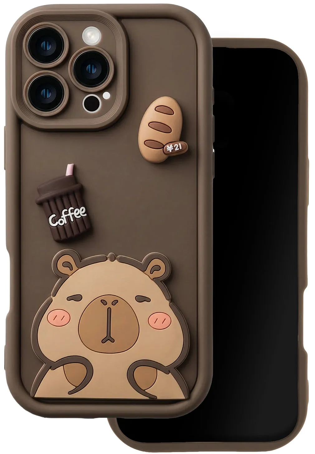 Custodia per Samsung Galaxy S25 Ultra S938, OEM, Ultra Trendy 3D Capybara, Marrone - immagine 1