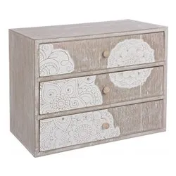 SHIVA Cassettiera 3 Cassetti Legno scuro (30cm) - immagine 1