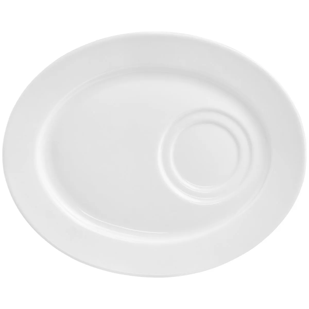 4x VEGA Piattino sottotazza combinabile Base; 23.5x19 cm (LxL); bianco; ovale; 4 pz. / Pacco - immagine 1