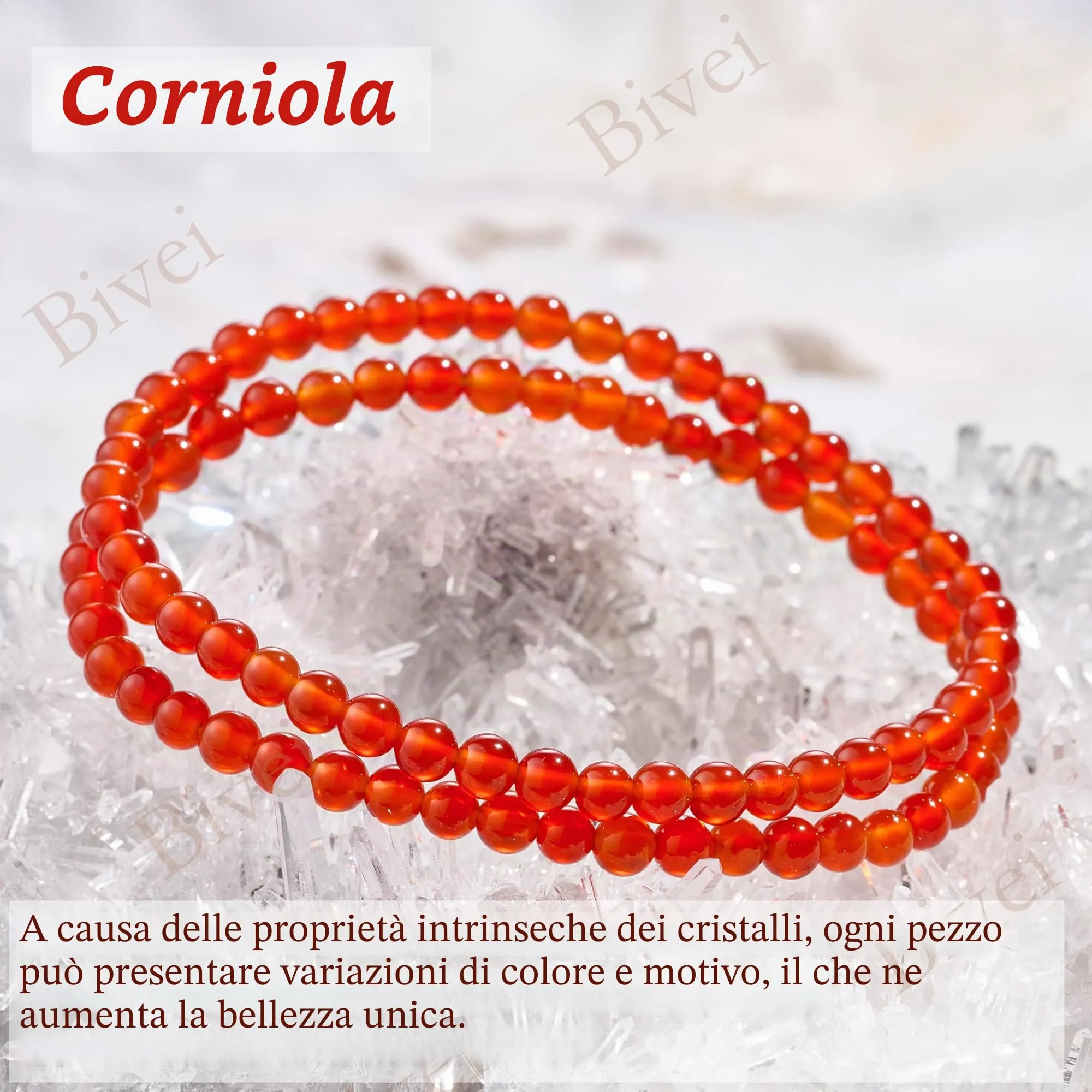 Bivei Bracciale Donna Pietre Naturali da 4 mm, Regalo Ragazza - immagine 4
