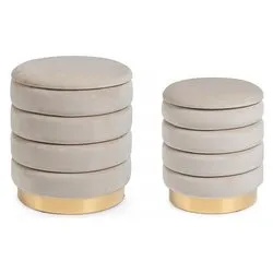 DARINA Set pouf Beige - immagine 1
