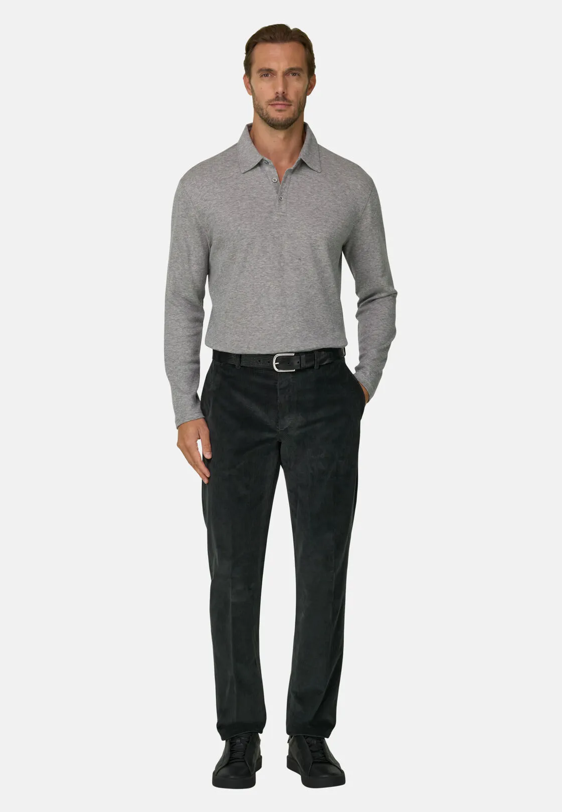 Boggi, Pantaloni In Velluto Elasticizzato, Uomo, Verde Scuro, Taglia: 29 - immagine 2