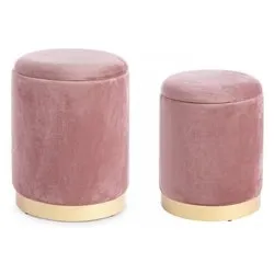 POLINA Set pouf Rosa antico - immagine 1