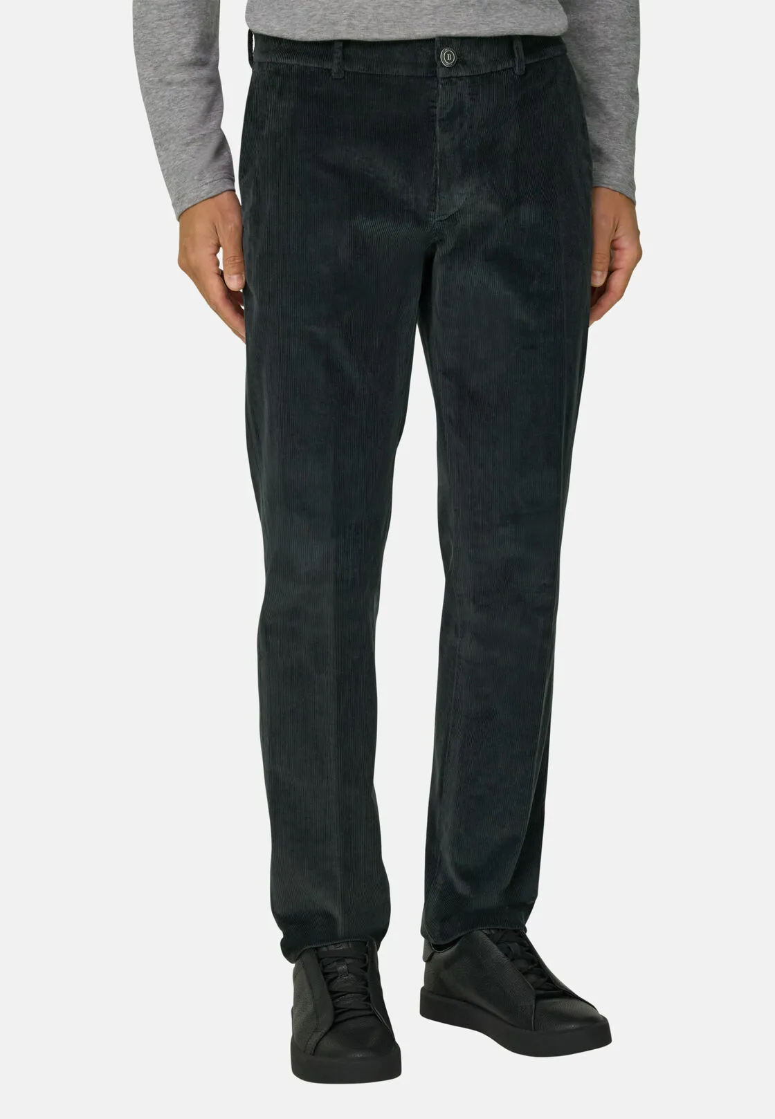 Boggi, Pantaloni In Velluto Elasticizzato, Uomo, Verde Scuro, Taglia: 33 - immagine 1