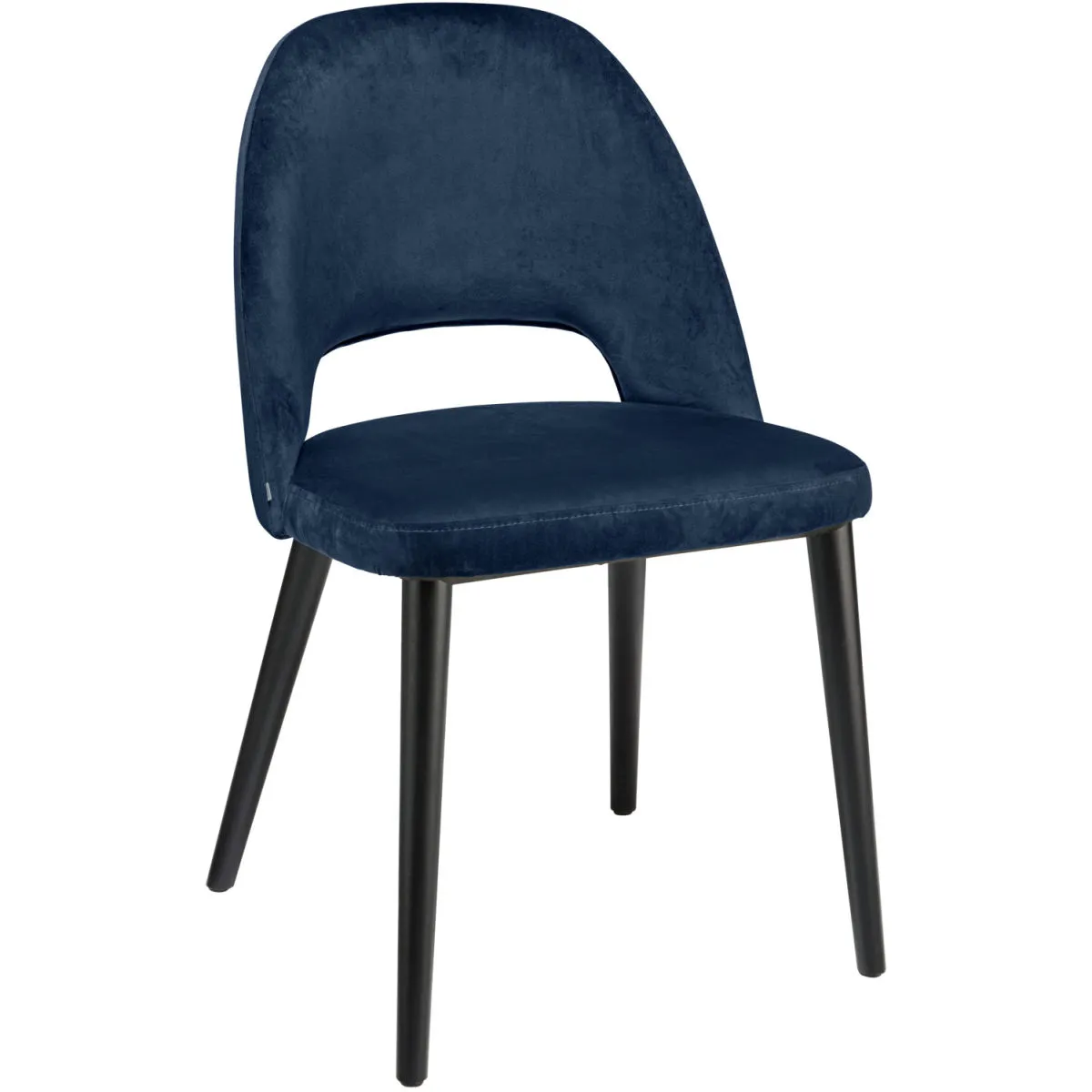 VEGA Poltroncina Tonda; 51x64x78 cm (LxPxH); seduta blu scuro, struttura nero - immagine 1