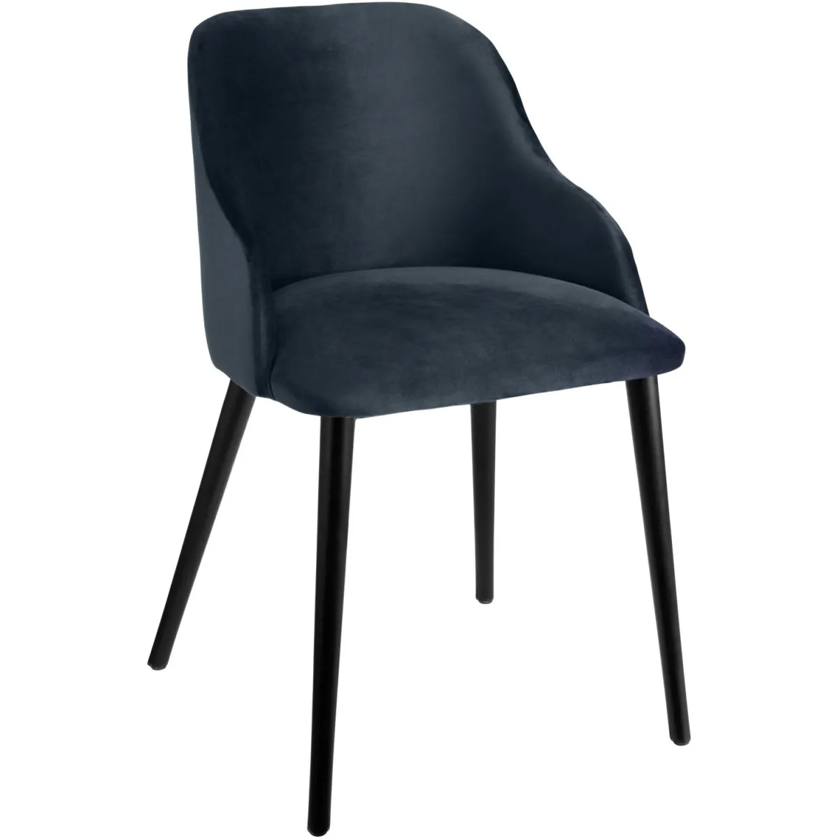 VEGA Poltroncina Almonda in velluto; 54x64x77.5 cm (LxPxH); seduta blu scuro, struttura nero - immagine 1