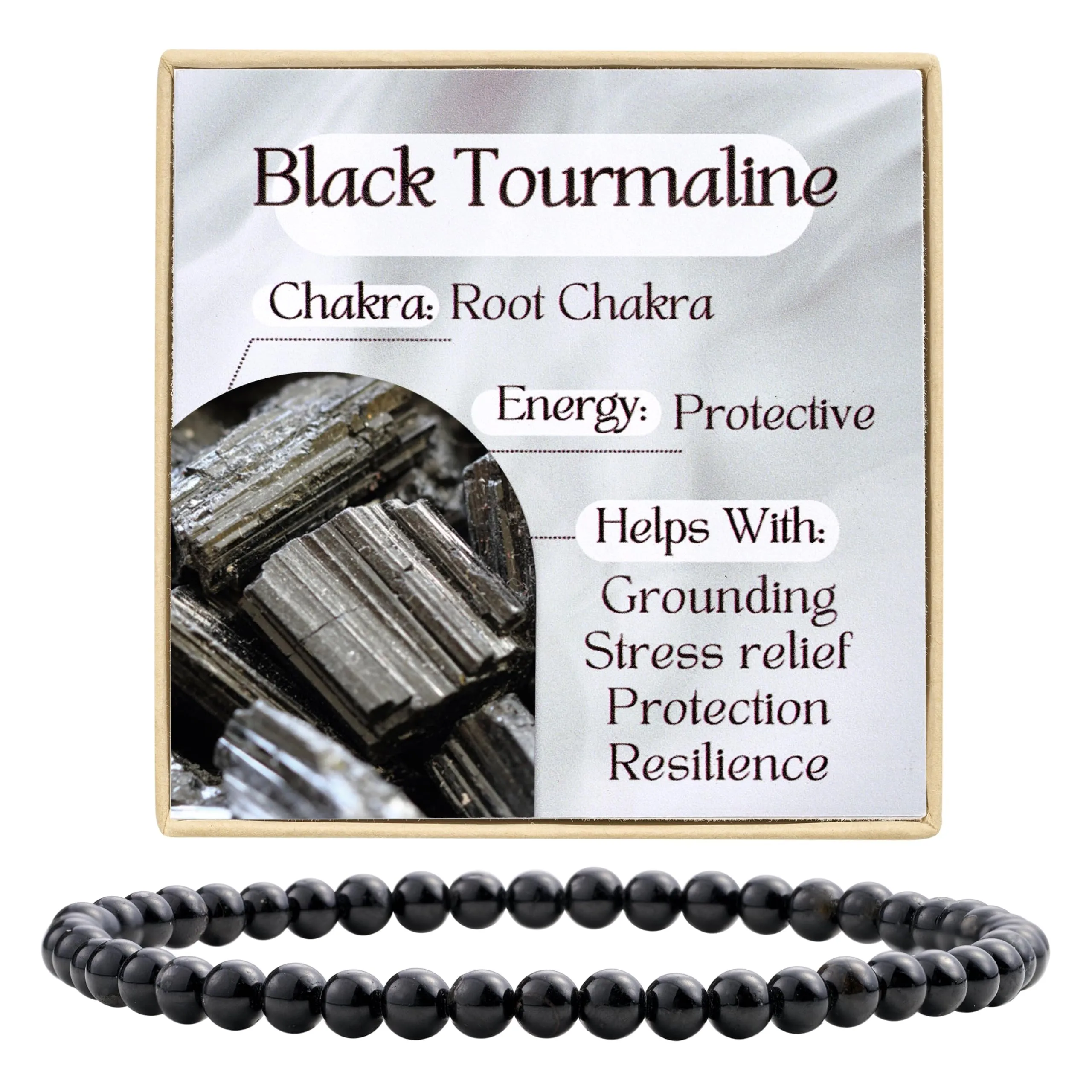 Bivei Bracciale Donna Pietre Naturali da 4 mm, Onice Nera - immagine 1