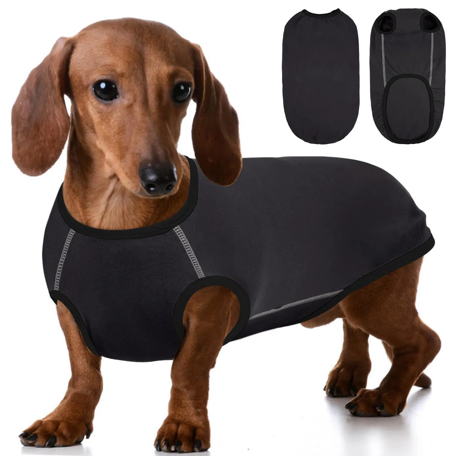 Hjyokuso Maglione Per Cane Bassotto, Maglietta Per Cani Leggera e Comoda per Tutte le Stagioni, Vestiti per Bassotti - Grigio, XL - immagine 1