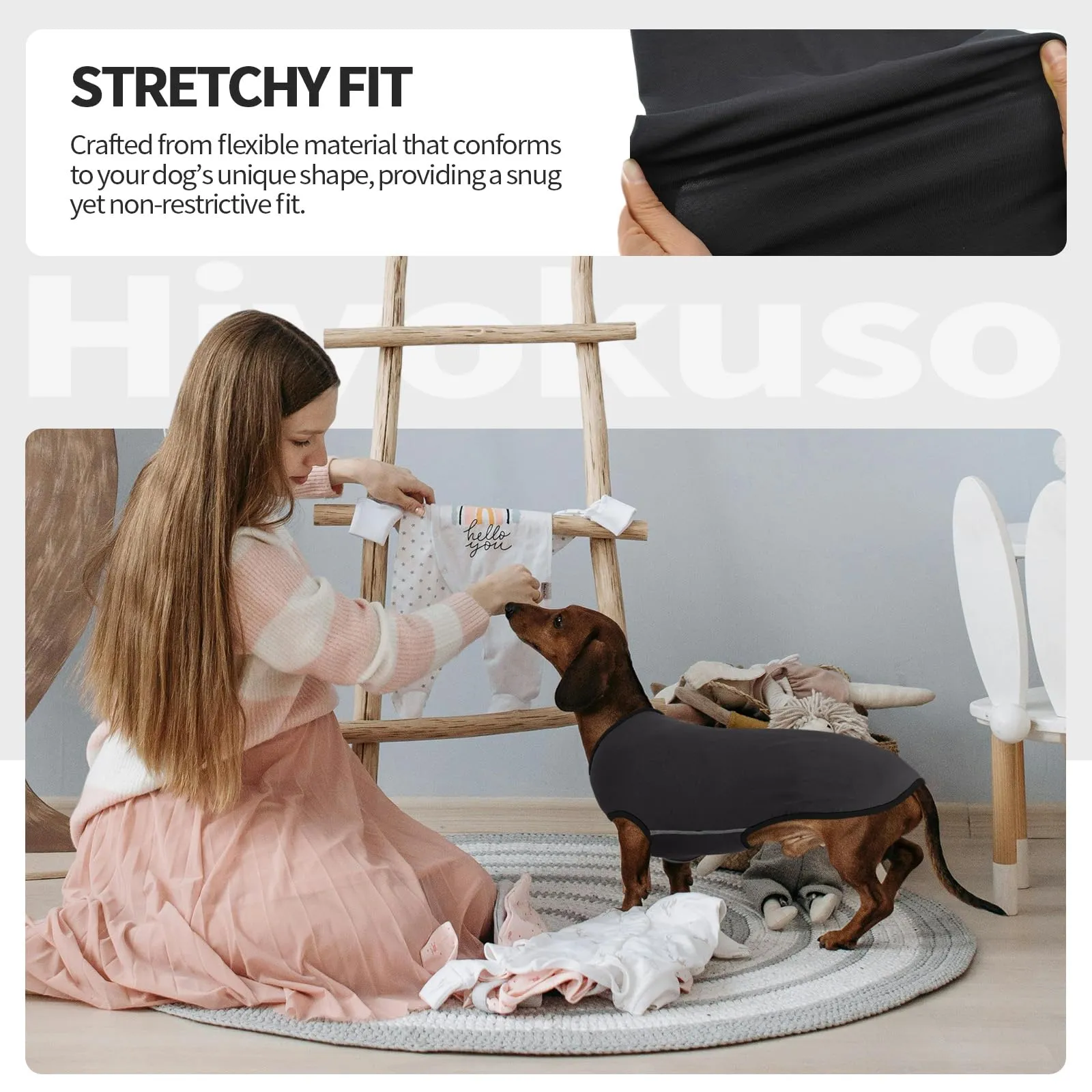 Hjyokuso Maglione Per Cane Bassotto, Maglietta Per Cani Leggera e Comoda per Tutte le Stagioni, Vestiti per Bassotti - Grigio, XL - immagine 3