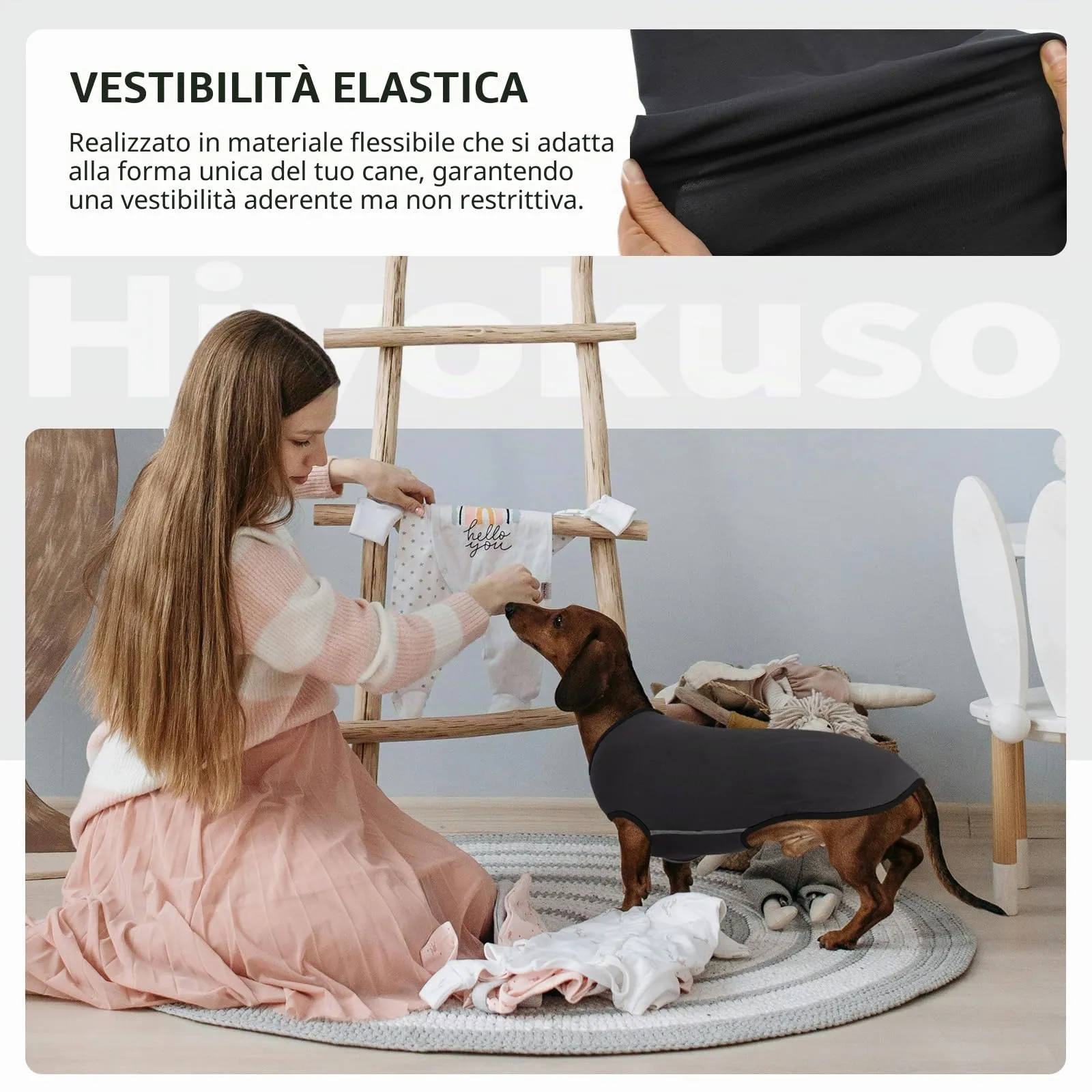 Hjyokuso Maglione Per Cane Bassotto, Maglietta Per Cani Confortevole per Interno o Esterno - Grigio, XS - immagine 3
