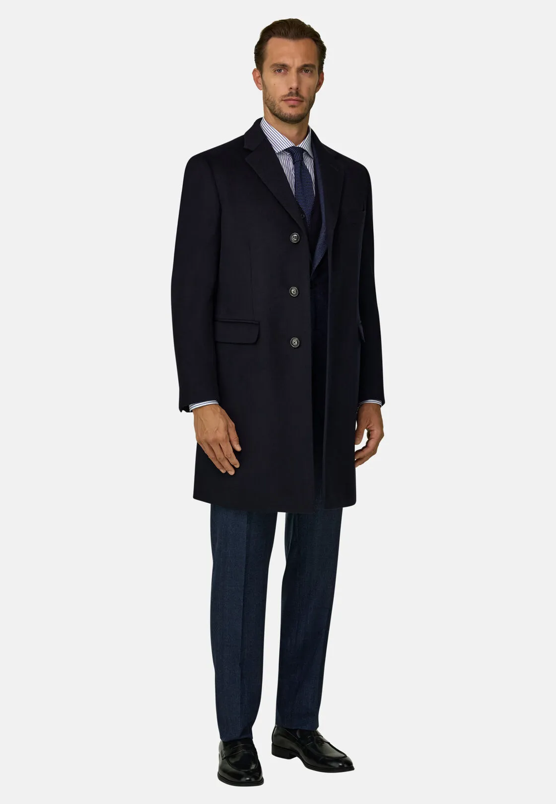 Boggi, Cappotto Mono Petto In Lana, Uomo, Navy, Taglia: 46 - immagine 2