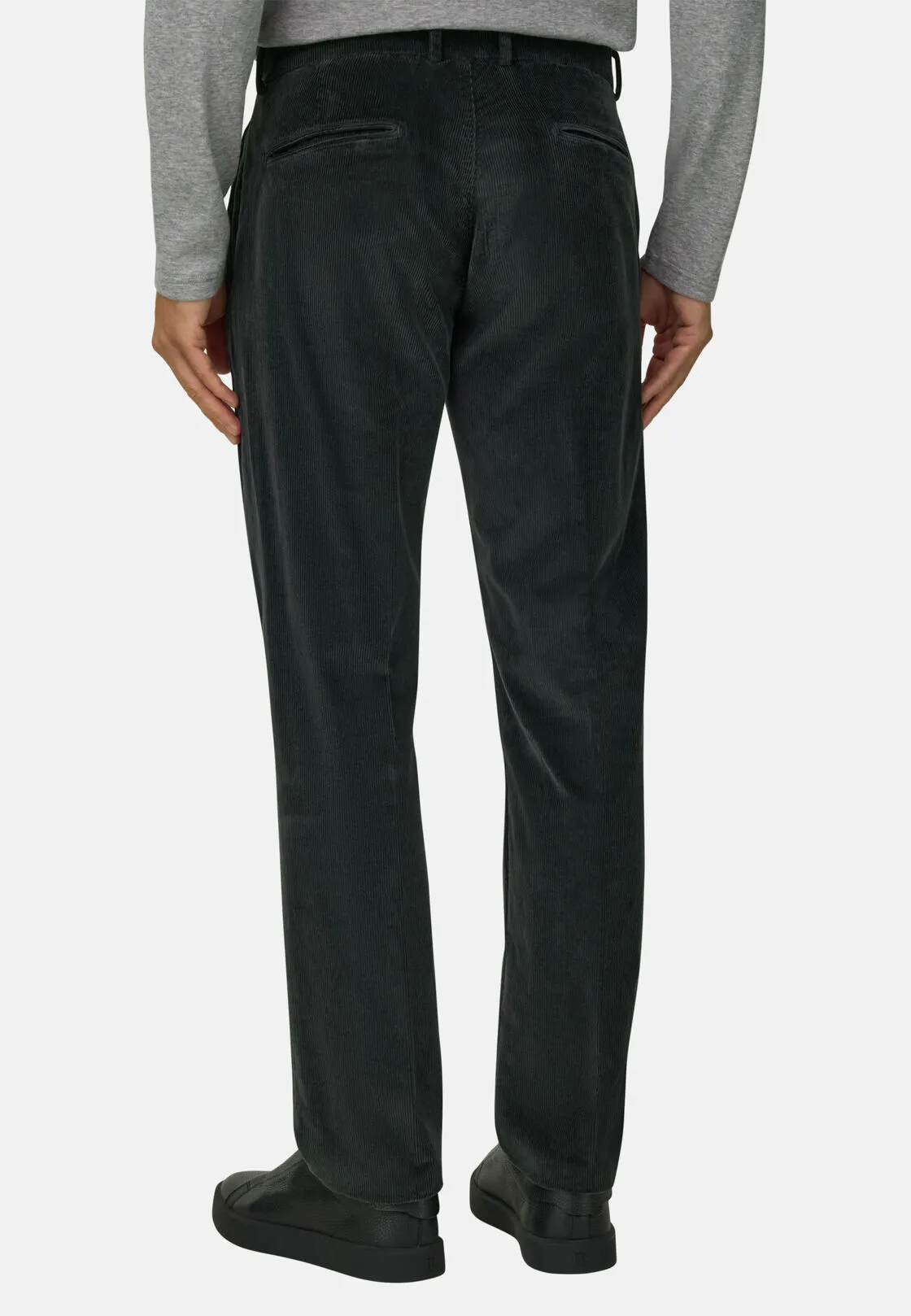 Boggi, Pantaloni In Velluto Elasticizzato, Uomo, Verde Scuro, Taglia: 36 - immagine 5