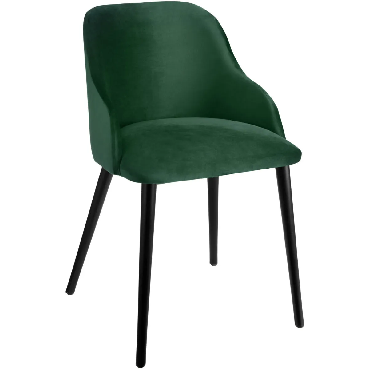 VEGA Poltroncina Almonda in velluto; 54x64x77.5 cm (LxPxH); seduta abete, struttura nero - immagine 1