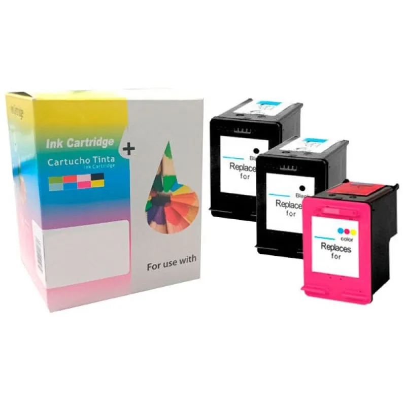Cartuccia d'inchiostro Inkpro compatibile con HP 302XL Nero/Tricolore Pack 3 - immagine 1
