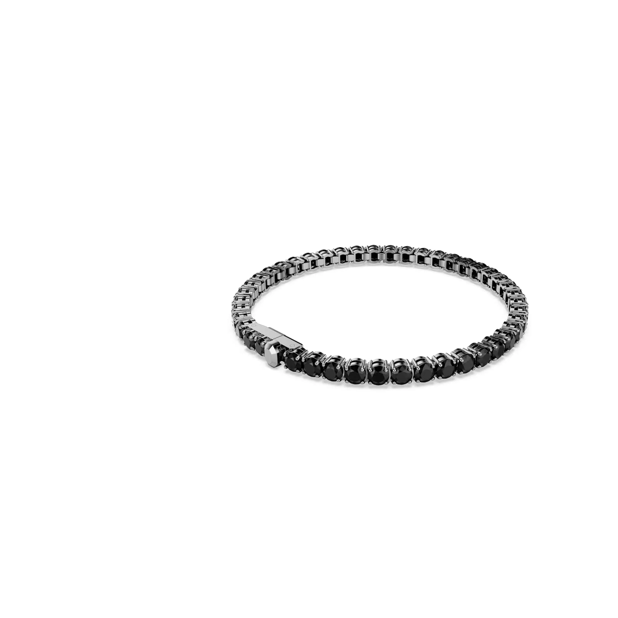 Swarovski Matrix Bracciale Tennis, Gioiello Versatile con Cristalli Neri, Pietre Preziose a Taglio Round, Chiusura a Linguetta, Taglia XL, Placcatura in Tonalità Rutenio, 19 cm, 0,4 cm - immagine 5