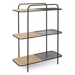 ELYOT Libreria Nero e Legno chiaro (80 x 100 h cm) Mobile KIT - immagine 1