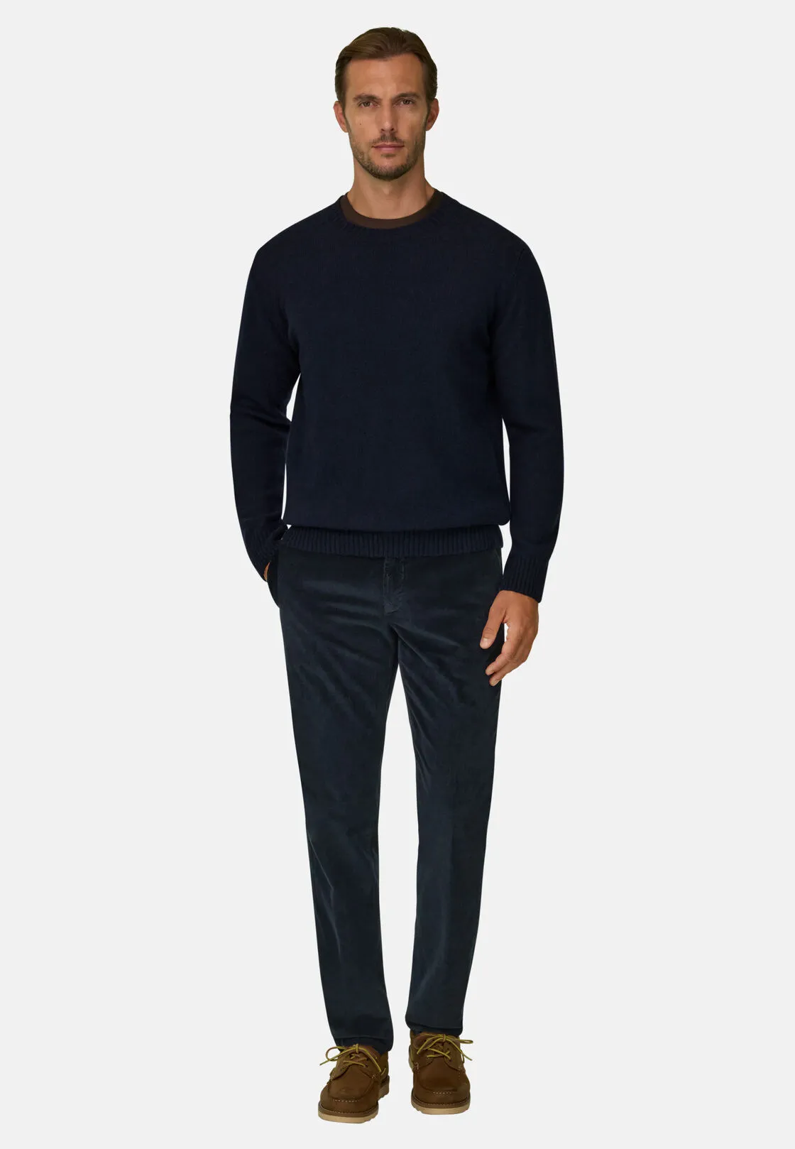Boggi, Pantaloni In Velluto Elasticizzato, Uomo, Navy, Taglia: 30 - immagine 2